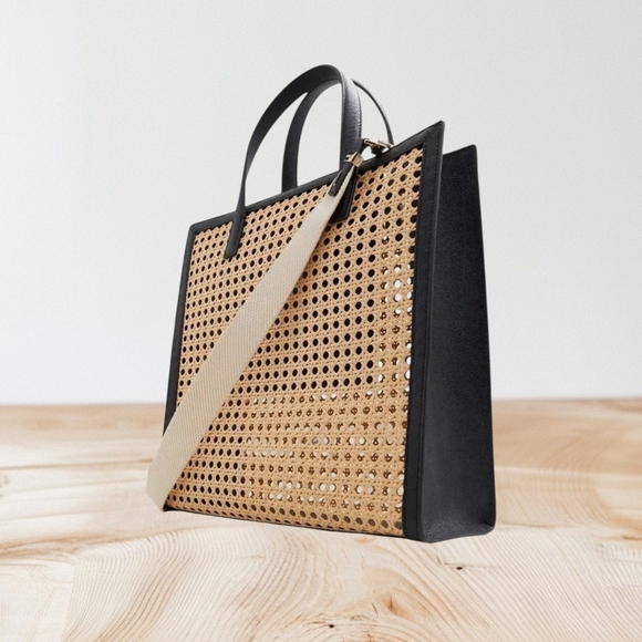 Ted Baker London Flo June Wicker Tote Large Rattan Handbag with strap NEW - Picture 6 of 7